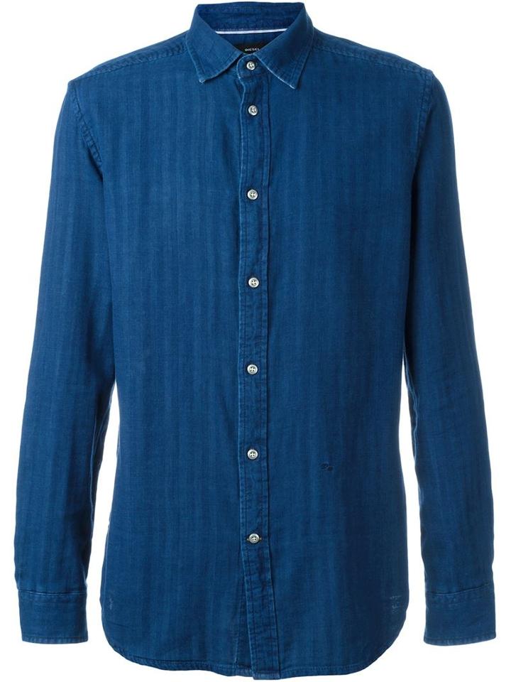 Diesel Denim Shirt, Men's, Size: S, Blue, Cotton