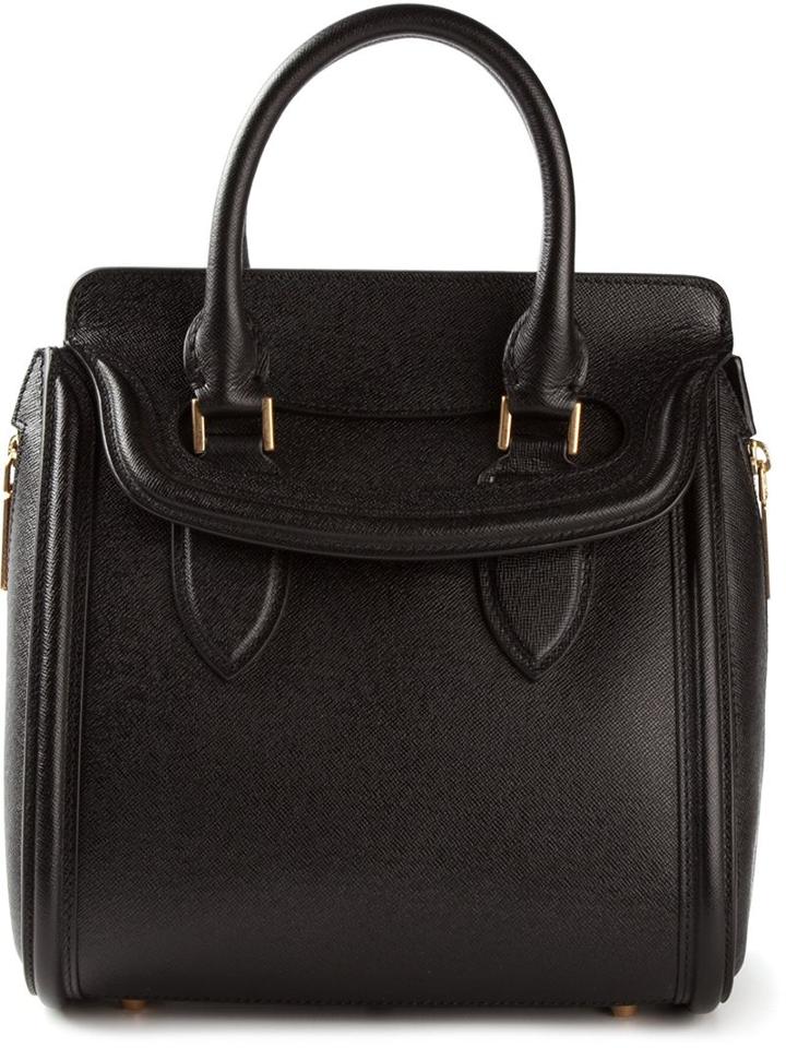 Alexander Mcqueen Heroine Tote, Women's, Black, Calf Leather