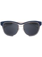 Linda Farrow Gallery - Linda Farrow X Sacai Square Frame Sunglasses - Women - Acetate/metal - One Size, Blue, Acetate/metal