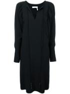 Chloé Slit Front Dress, Women's, Size: 36, Black, Acetate/viscose/silk
