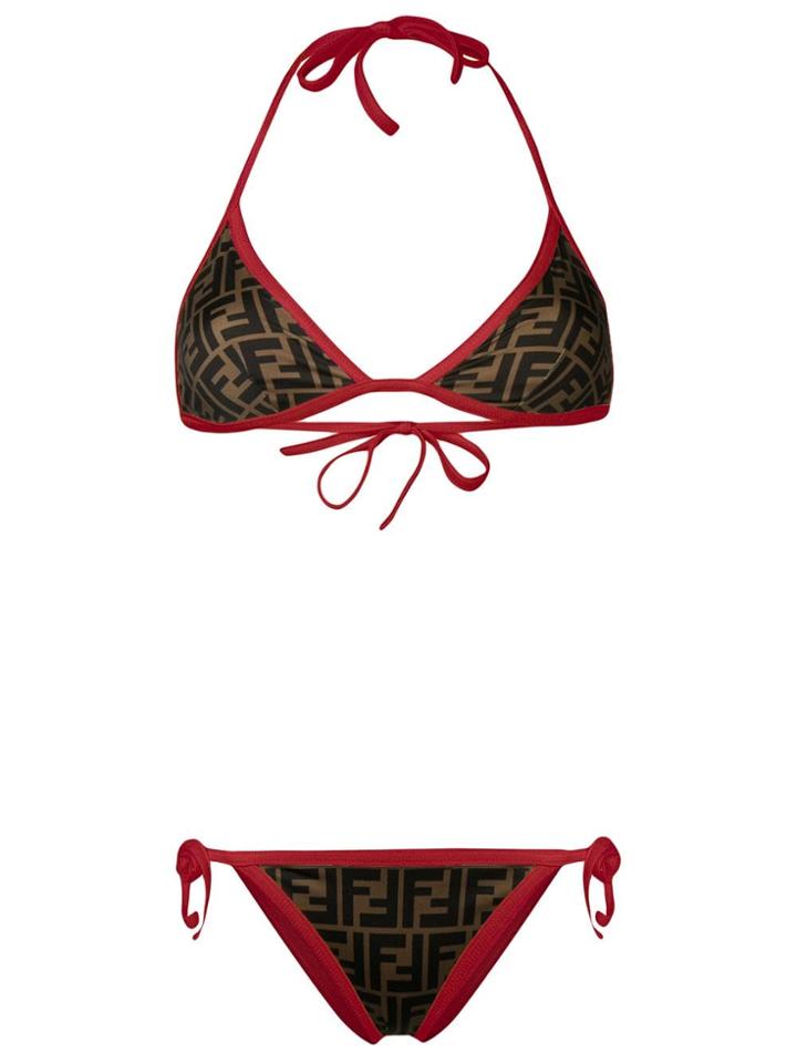 Fendi Monogram Bikini Set - Red