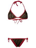 Fendi Monogram Bikini Set - Red