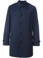 Canali Classic Raincoat, Men's, Size: 52, Blue, Cotton/polyester