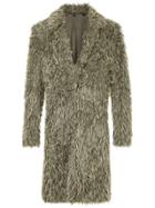 Yohji Yamamoto Vintage Long Faux Fur Coat - Grey