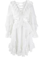 Zimmermann Cut-out Ruffled Dress - White