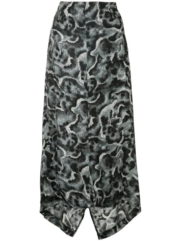 Yohji Yamamoto Pre-owned Patterned Asymmetric Skirt - Black