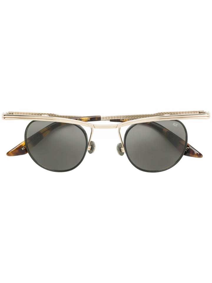Robert La Roche Eclipse Winged Round-frame Sunglasses - Metallic