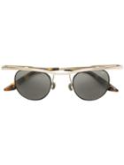 Robert La Roche Eclipse Winged Round-frame Sunglasses - Metallic