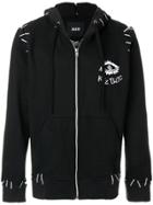 Ktz Monster And Pin Embroidery Hooded Jacket - Black