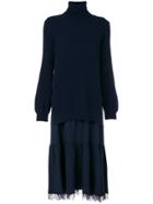 No21 Layered Roll Neck Dress - Blue