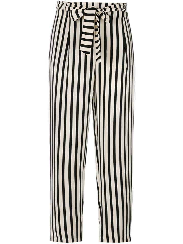 Chinti & Parker Striped Cropped Trousers - Black