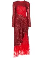 Preen By Thornton Bregazzi Mae Lace Insert Sequin Gathered Dress