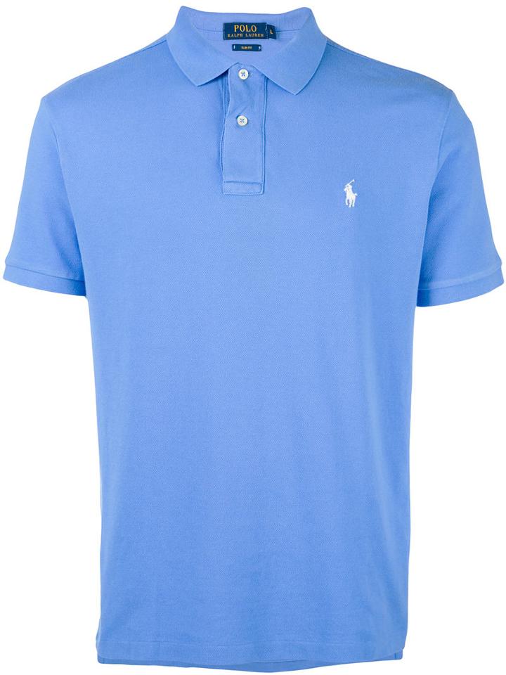 Polo Ralph Lauren Logo Embroidered Polo Shirt, Size: Medium, Blue, Cotton