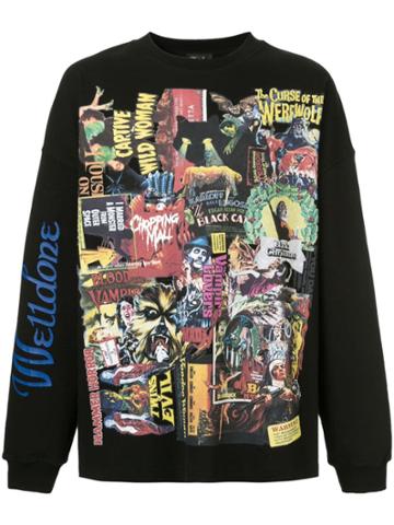 We11done Movie Collage Sweatshirt - Black