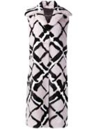 Derek Lam Geometric Print Sleeveless Coat