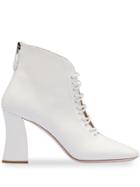 Miu Miu Lace-up Ankle Booties - White