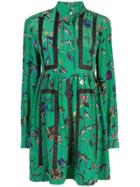 Derek Lam 10 Crosby Long Sleeve Half Placket Botanical Print Shirt