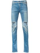 Christian Dada Ripped Skinny Jeans, Men's, Size: 46, Blue, Cotton/polyurethane