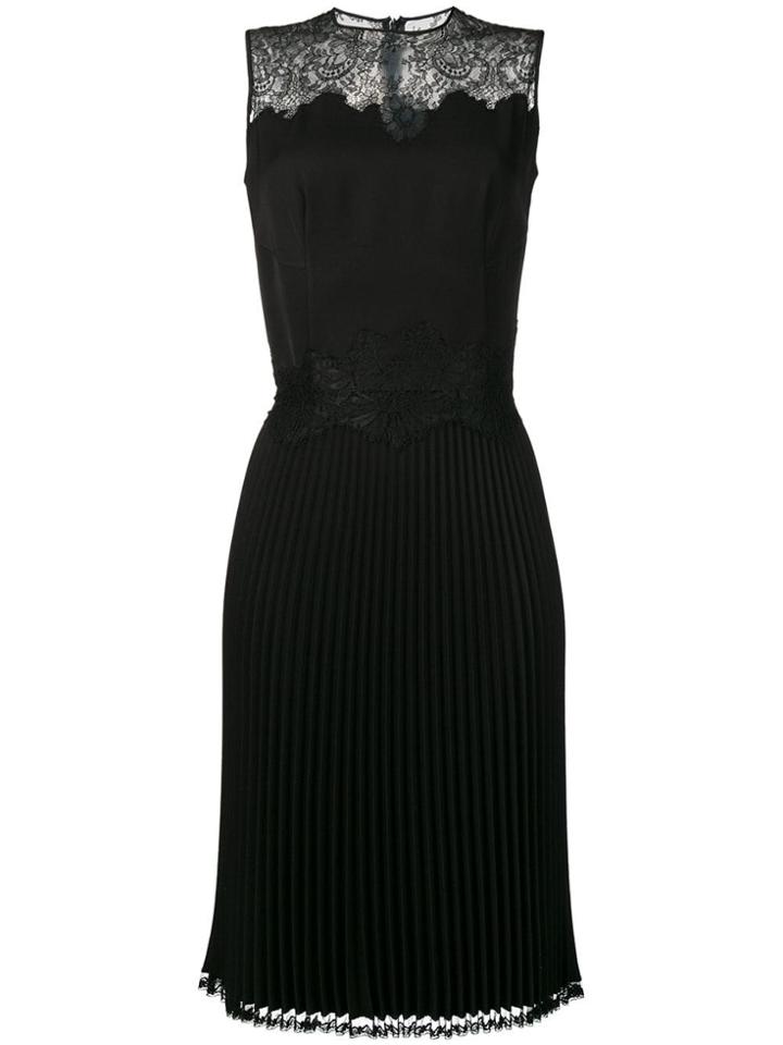 Ermanno Scervino Lace Embellished Pleated Dress - Black