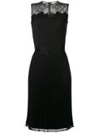 Ermanno Scervino Lace Embellished Pleated Dress - Black