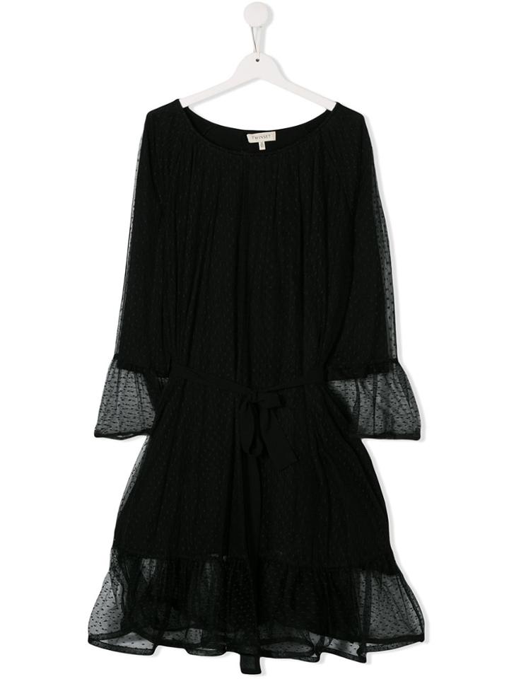 Twin-set Polka Dot Tiered Dress - Black