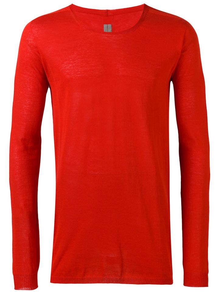 Rick Owens - Round Neck Top - Men - Cotton - M, Red, Cotton