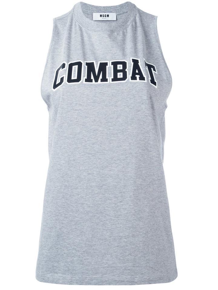 Msgm Combat Tank, Women's, Size: Xs, Grey, Cotton