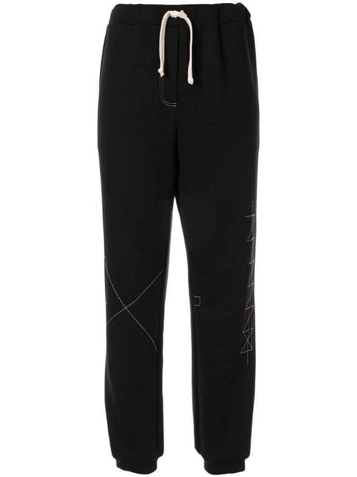 Ruban Drawstring Jersey Trousers - Black