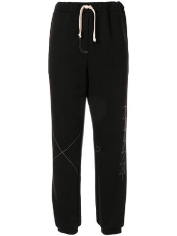 Ruban Drawstring Jersey Trousers - Black