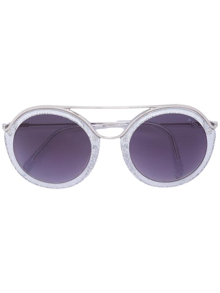 Emilio Pucci - Round Sunglasses - Women - Acetate/metal - 52, Grey, Acetate/metal