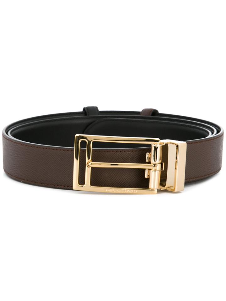 Gieves & Hawkes Contrast Buckle Belt - Brown