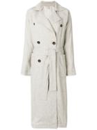 Isa Arfen Belted Double-breasted Coat - Nude & Neutrals
