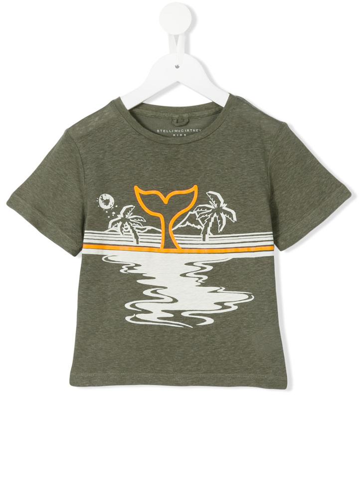 Stella Mccartney Kids - Whale Print T-shirt - Kids - Linen/flax/viscose - 3 Yrs, Toddler Boy's, Green