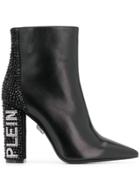 Philipp Plein Crystal Heel Boots - Black