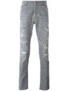 Philipp Plein Distressed Jeans, Men's, Size: 31, Grey, Cotton/spandex/elastane/polyester