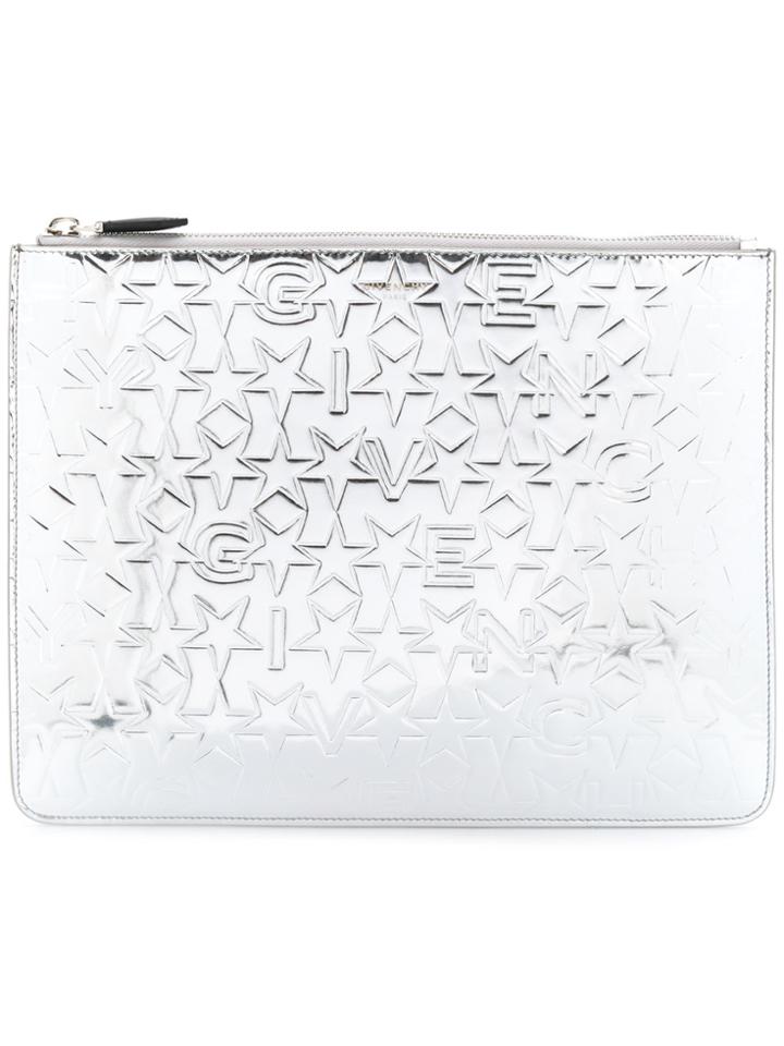 Givenchy Star Embossed Pouch - Grey