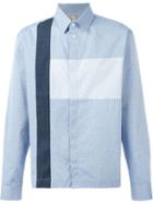 Antonio Marras Patchwork Panel Shirt, Men's, Size: 41, Blue, Cotton/spandex/elastane