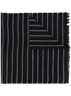 Mp Massimo Piombo Striped Scarf, Men's, Black, Polyamide/virgin Wool