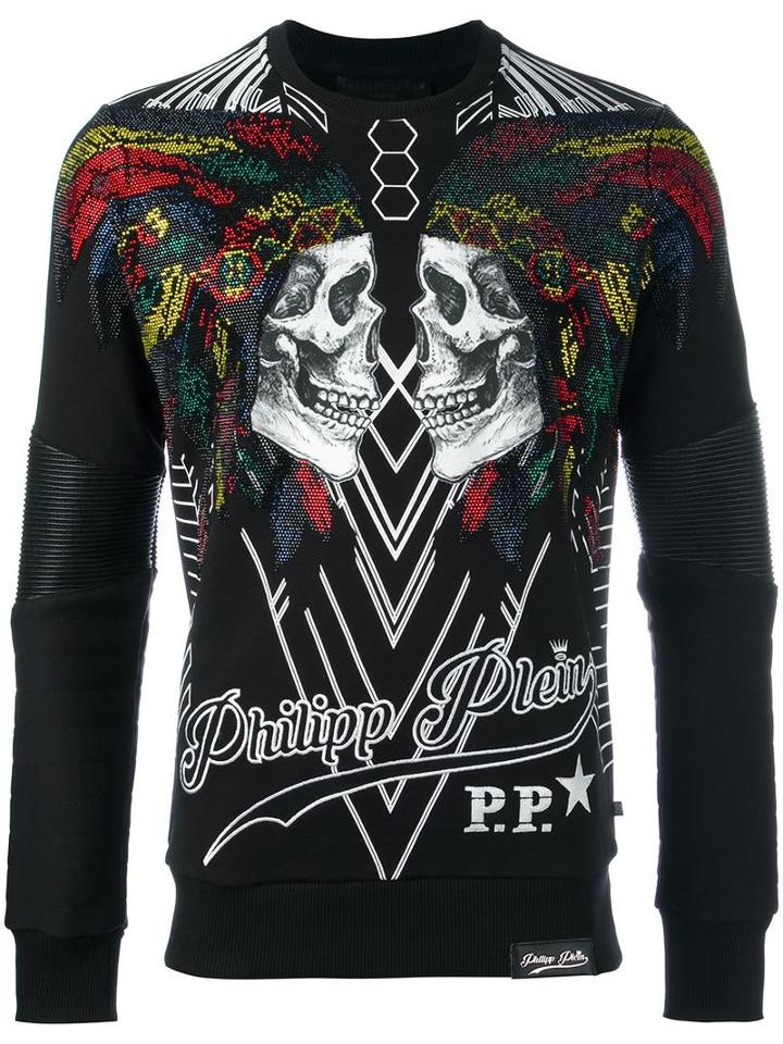 Philipp Plein 'chunta' Sweatshirt, Men's, Size: Small, Black, Polyurethane/polyester/cotton