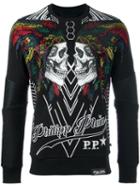 Philipp Plein 'chunta' Sweatshirt, Men's, Size: Small, Black, Polyurethane/polyester/cotton