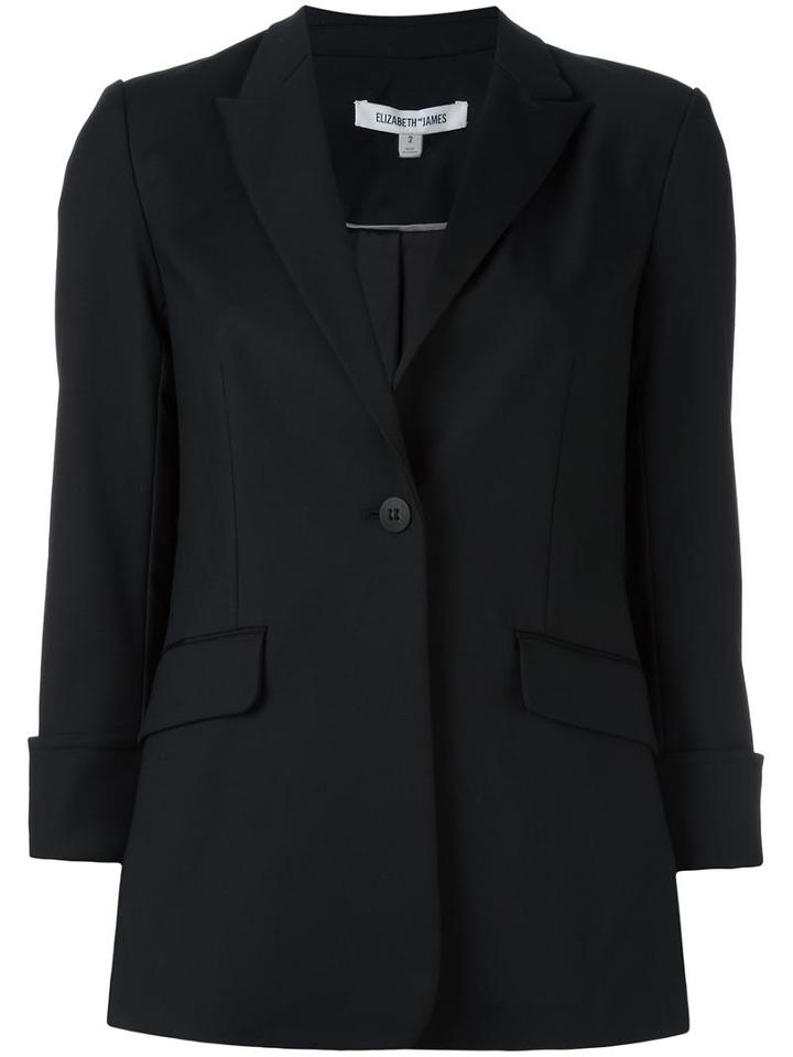 Elizabeth And James Peaked Lapel Blazer, Women's, Size: 2, Black, Polyester/cotton/spandex/elastane