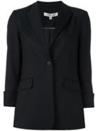 Elizabeth And James Peaked Lapel Blazer, Women's, Size: 2, Black, Polyester/cotton/spandex/elastane