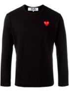 Comme Des Garçons Play Embroidered Heart T-shirt, Men's, Size: Large, Black, Cotton