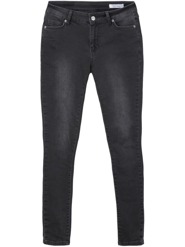 Anine Bing Mid Rise Skinny Jeans, Women's, Size: 27, Black, Cotton/spandex/elastane