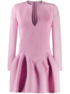 Givenchy Deep V-neck Mini Dress - Pink