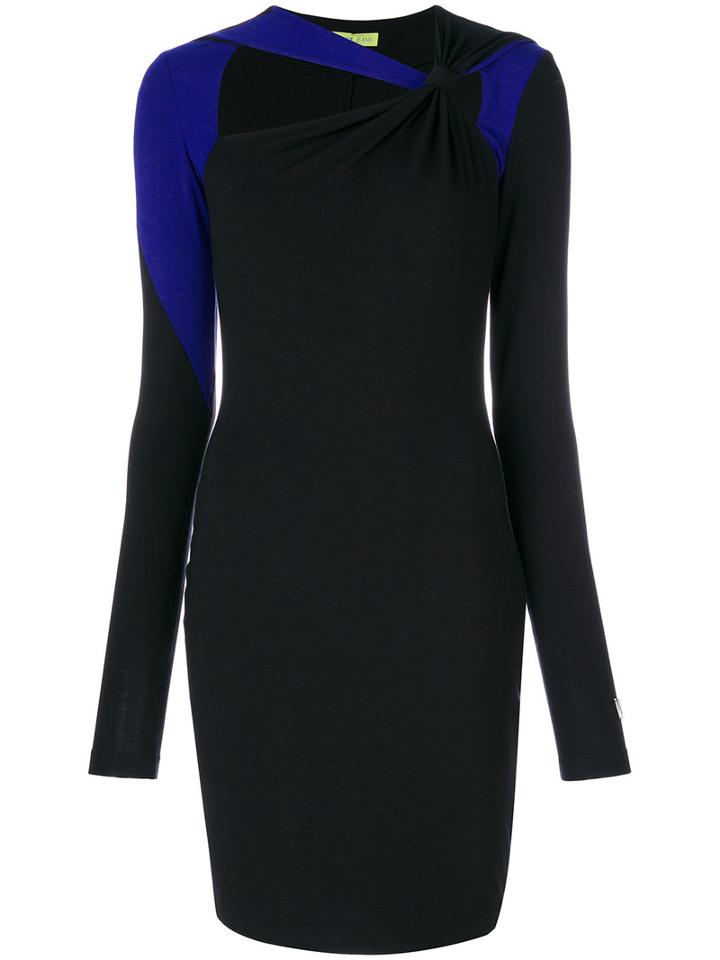 Versace Jeans - Twist Colour Block Dress - Women - Spandex/elastane/viscose - 44, Black, Spandex/elastane/viscose