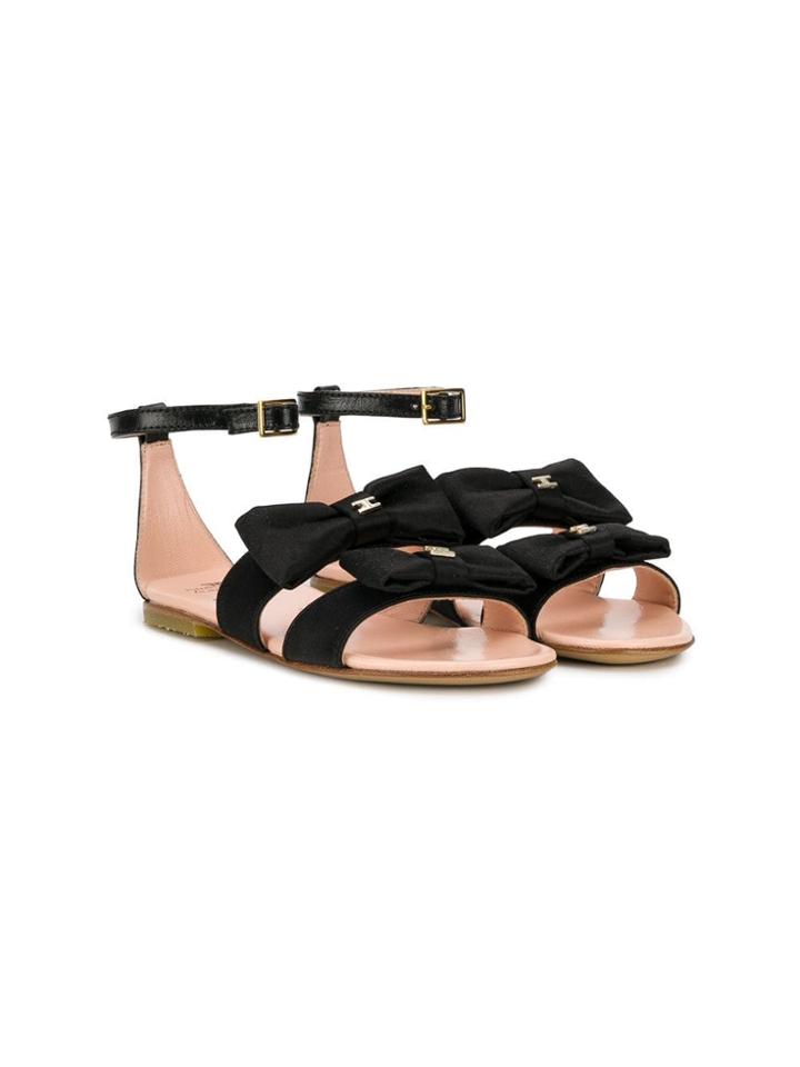 Elisabetta Franchi La Mia Bambina Teen Bow Detail Sandals - Black
