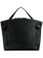 Jil Sander Hill Tote, Women's, Black, Cotton/leather