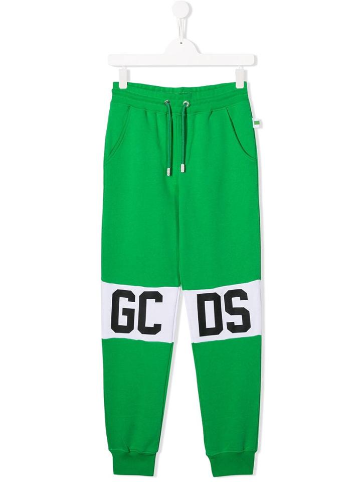 Gcds Kids Drawstring Waist Trousers - Green