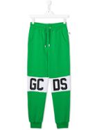 Gcds Kids Drawstring Waist Trousers - Green